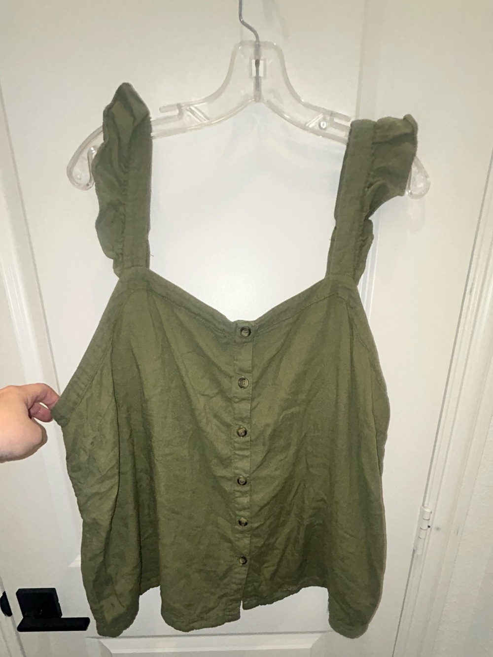 Torrid Green Tank Top with Ruffle sleeves Size 3